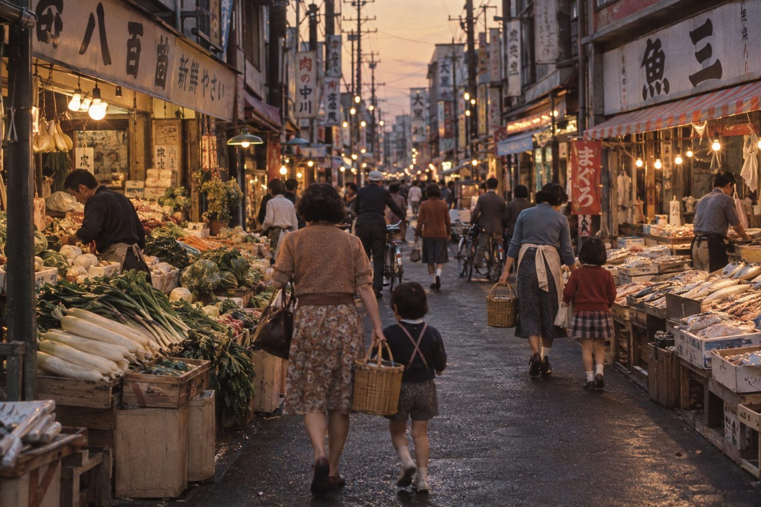 子どもの手を引いて、商店街へ(イメージ)