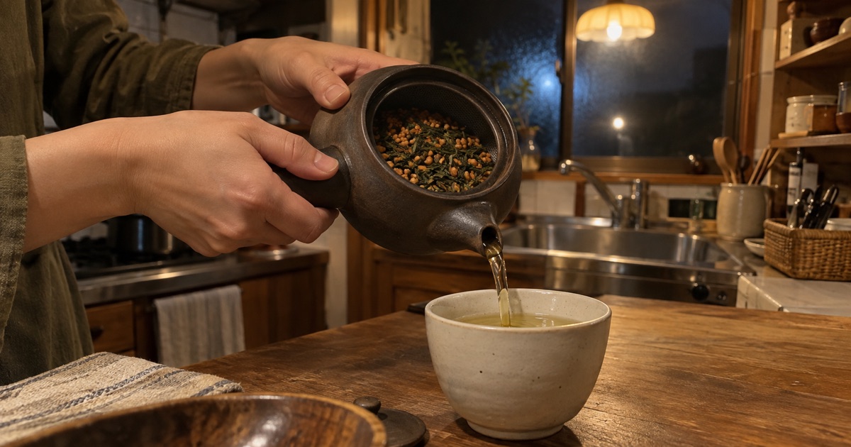 玄米茶のカフェイン量は?妊娠中や夜の注意点と淹れ方のイメージ写真